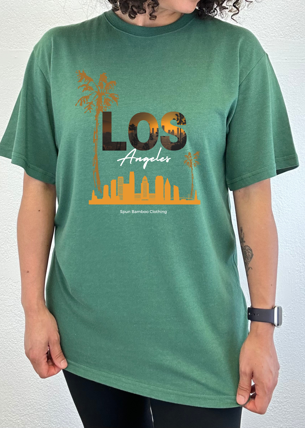 Los Angeles Unisex Bamboo Viscose/Organic Cotton Short Sleeve Graphic T-Shirt