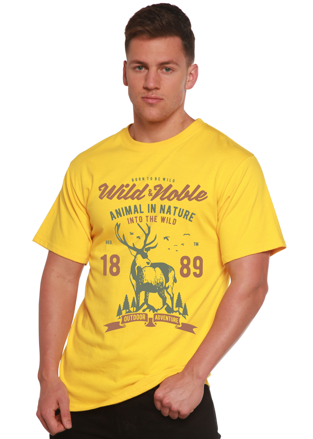 Wild And Noble Spun Bamboo® Men's Bamboo Viscose/Organic Cotton Short Sleeve Graphic T-Shirt