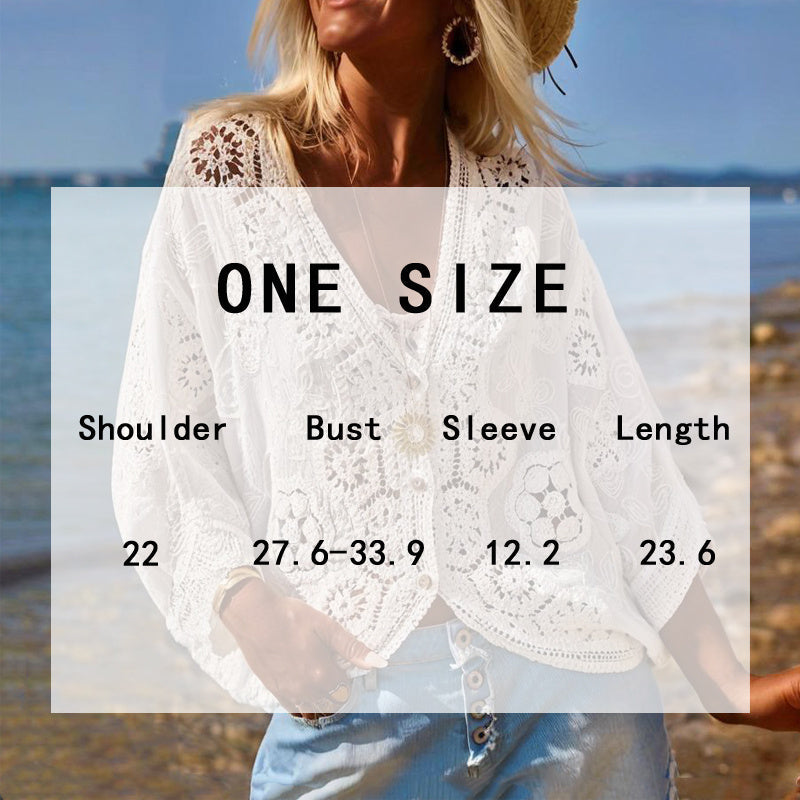 Boho Lace V-Neck Cardigan