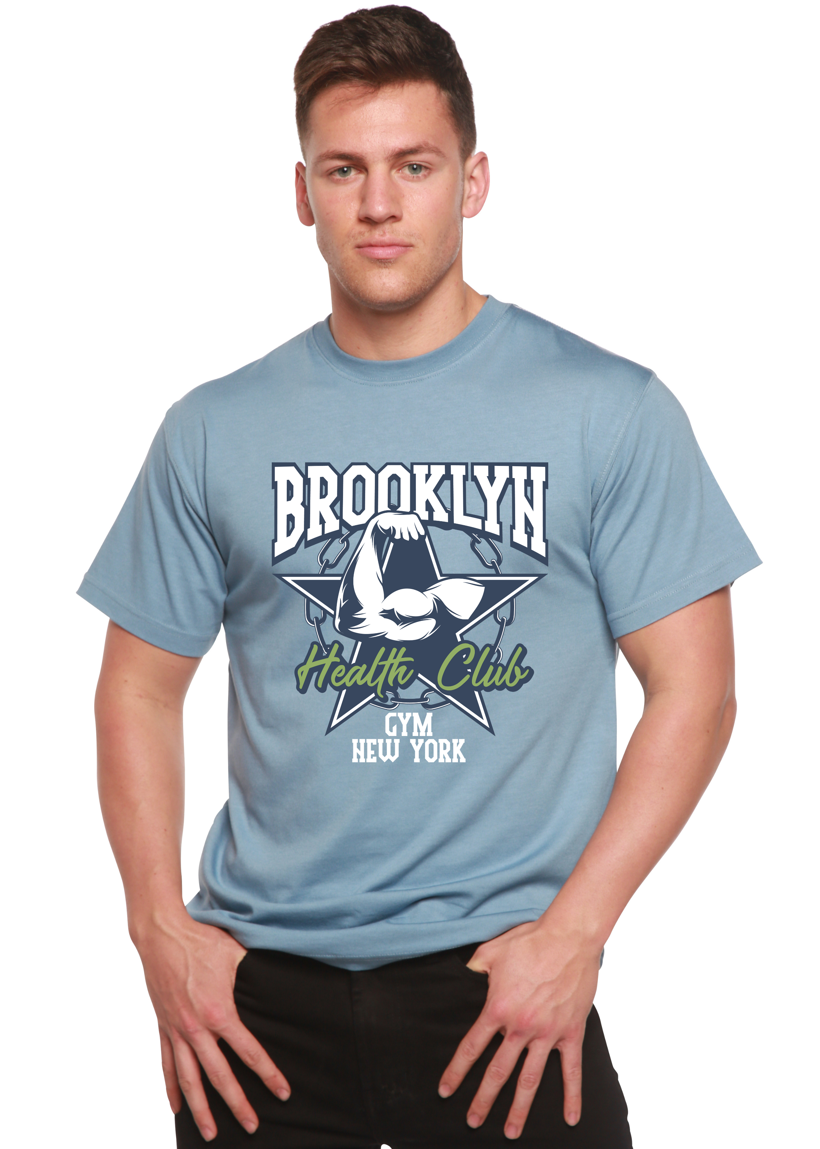 Brooklyn Health Club Men's Bamboo Viscose/Organic Cotton Short Sleeve Graphic T-Shirt