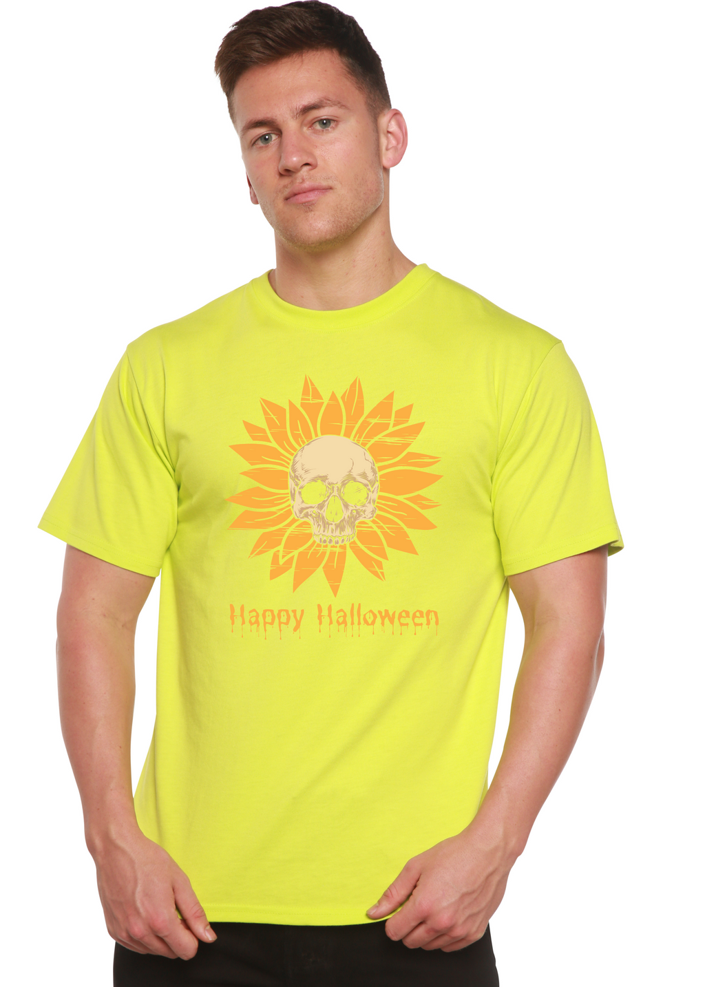 Happy Halloween Day Men's Bamboo Viscose/Organic Cotton Short Sleeve Graphic T-Shirt