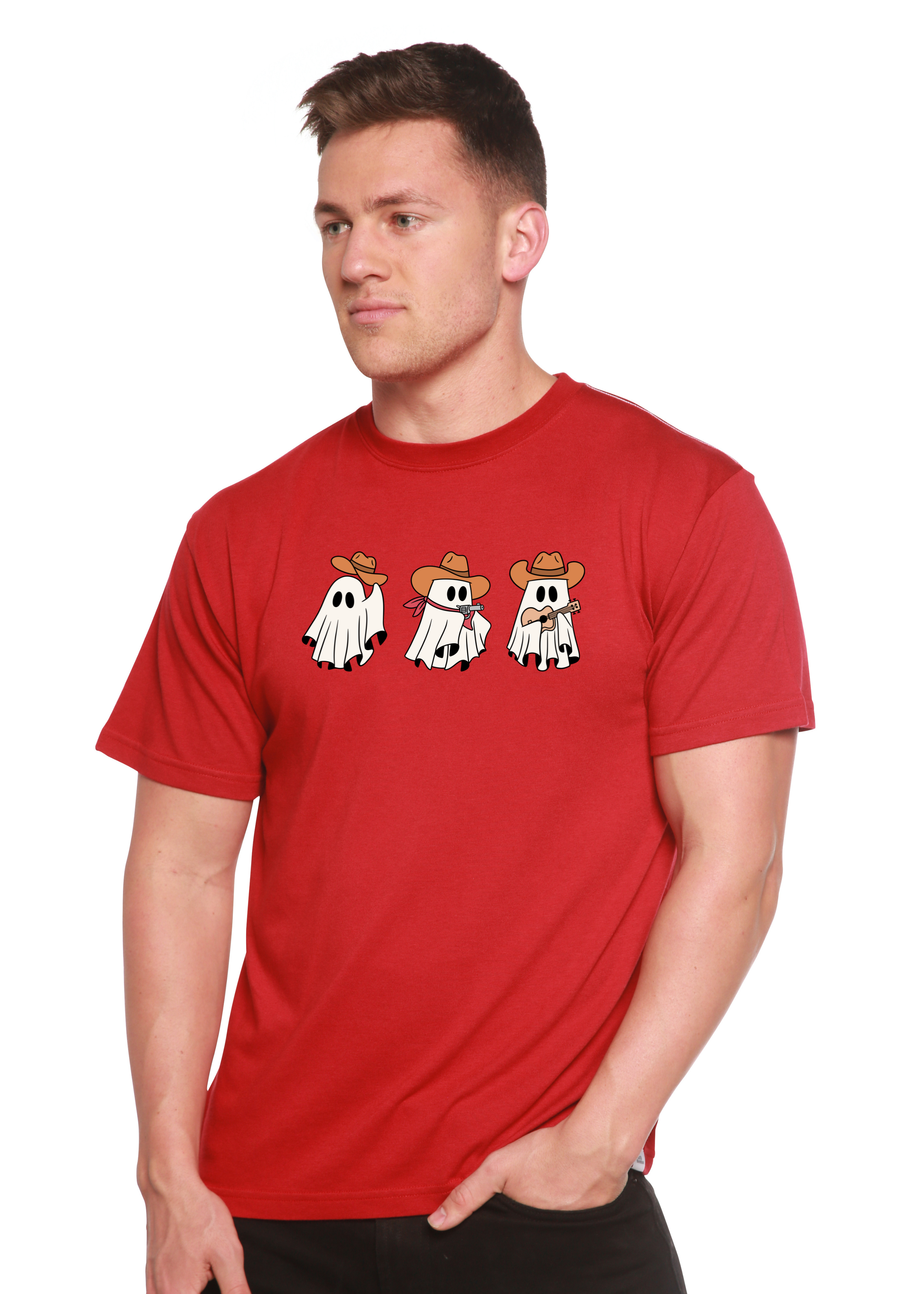 Cowboy Ghosts Unisex Bamboo Viscose/Organic Cotton Short Sleeve Graphic T-Shirt