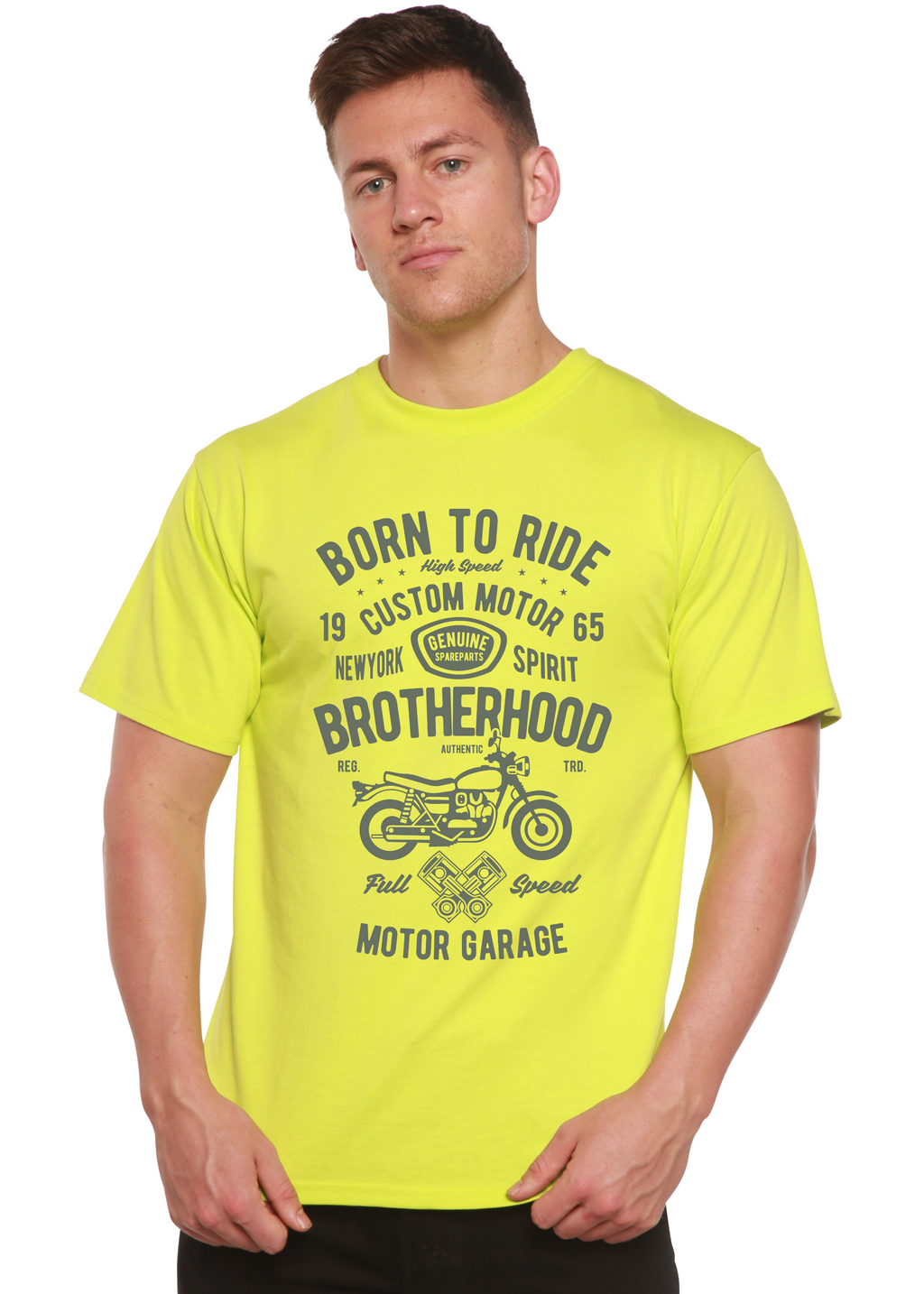 Motorcycle Brotherhood Men's Bamboo Viscose/Organic Cotton Short Sleeve Graphic T-Shirt