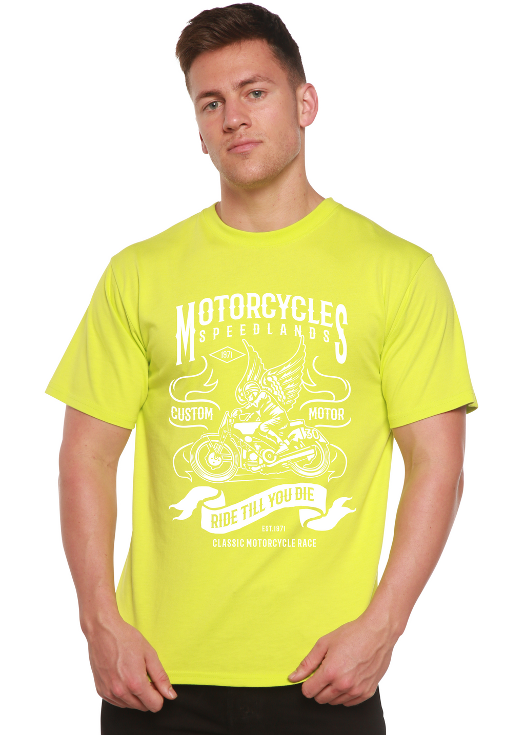 Motorcycles Men's Bamboo Viscose/Organic Cotton Short Sleeve Graphic T-Shirt
