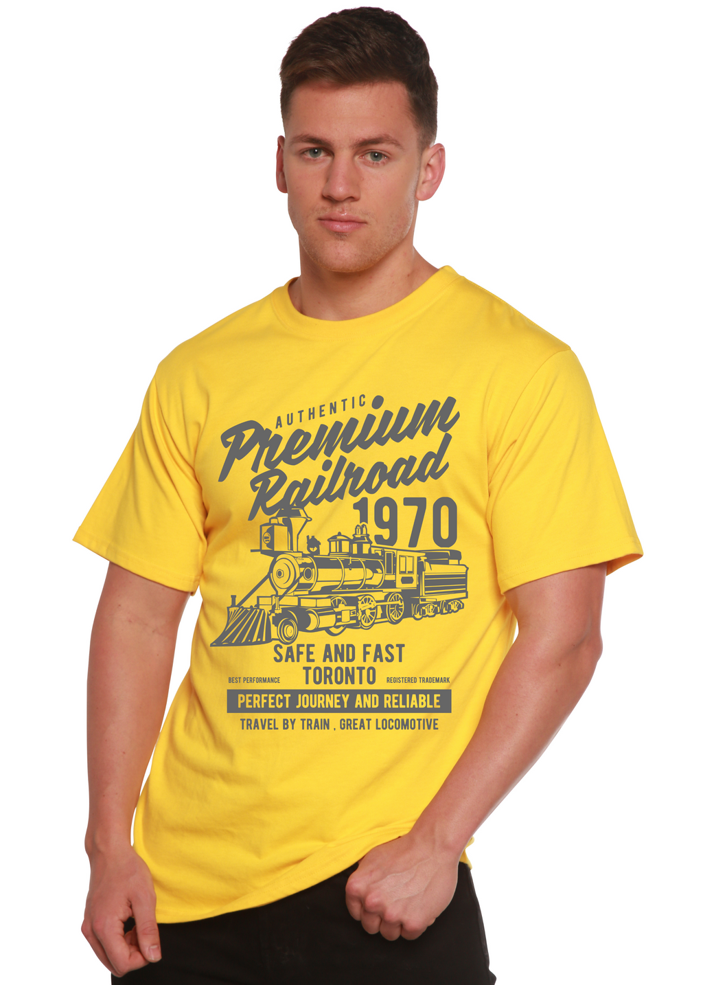 Premium Railroad Spun Bamboo® Men's Bamboo Viscose/Organic Cotton Short Sleeve Graphic T-Shirt