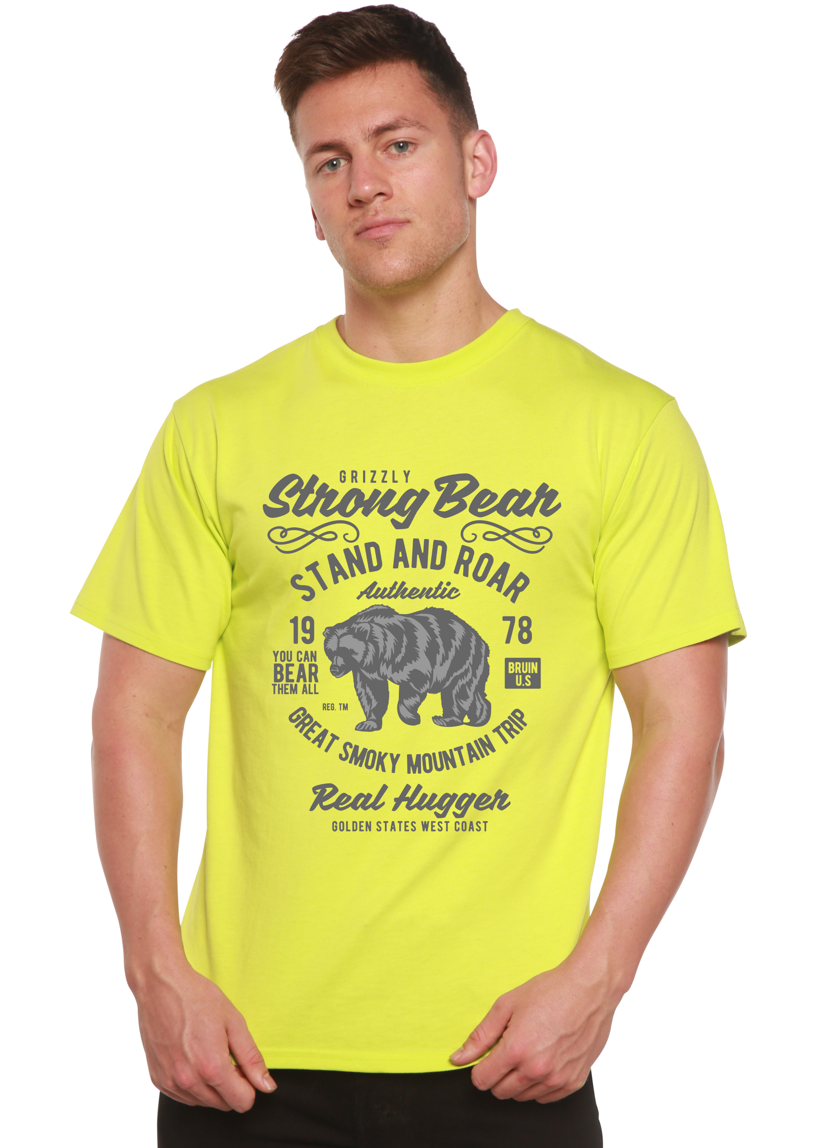 Strong Bear Spun Bamboo® Men's Bamboo Viscose/Organic Cotton Short Sleeve Graphic T-Shirt