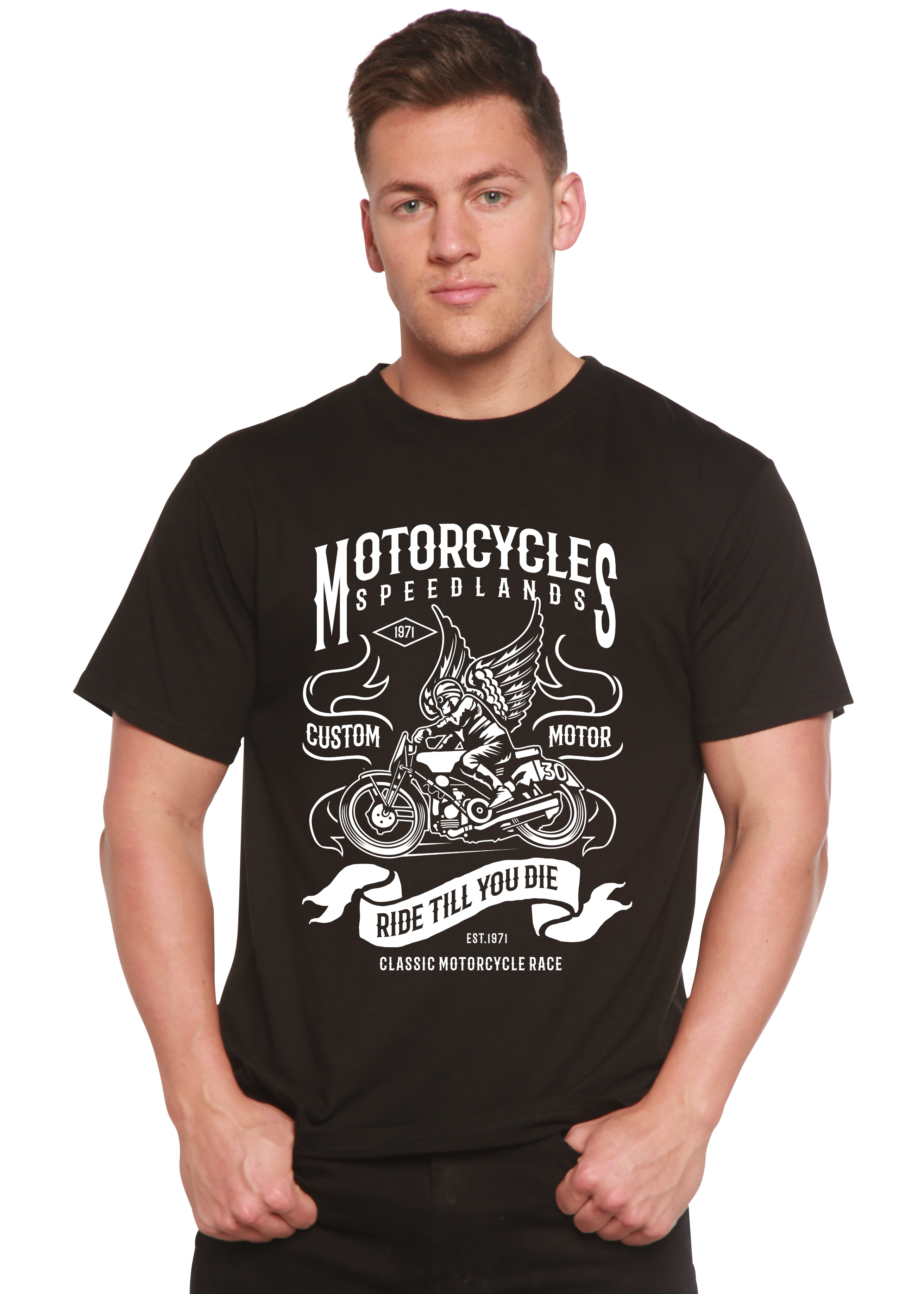 Motorcycles Men's Bamboo Viscose/Organic Cotton Short Sleeve Graphic T-Shirt
