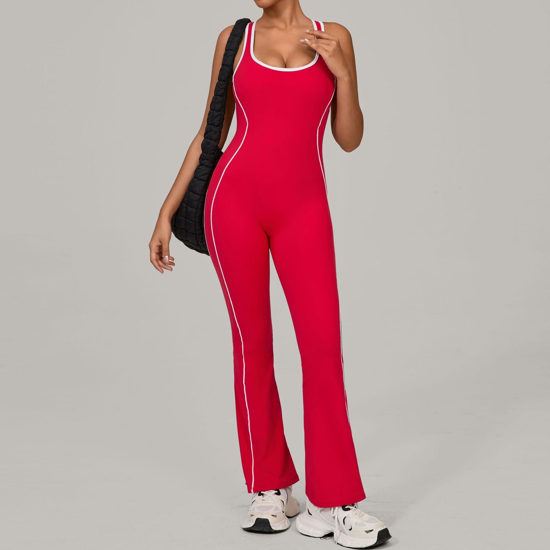 Autumn Sand Hollow Out Cutout out Beauty Back Yoga Clothes Dance Sports Jumpsuit Hip Lifting Pleated Slightly Pull Yoga Jumpsuit