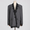 Fashionable Blazer for Women Autumn Lace Stitching Design Long Sleeve Profile Small for Women