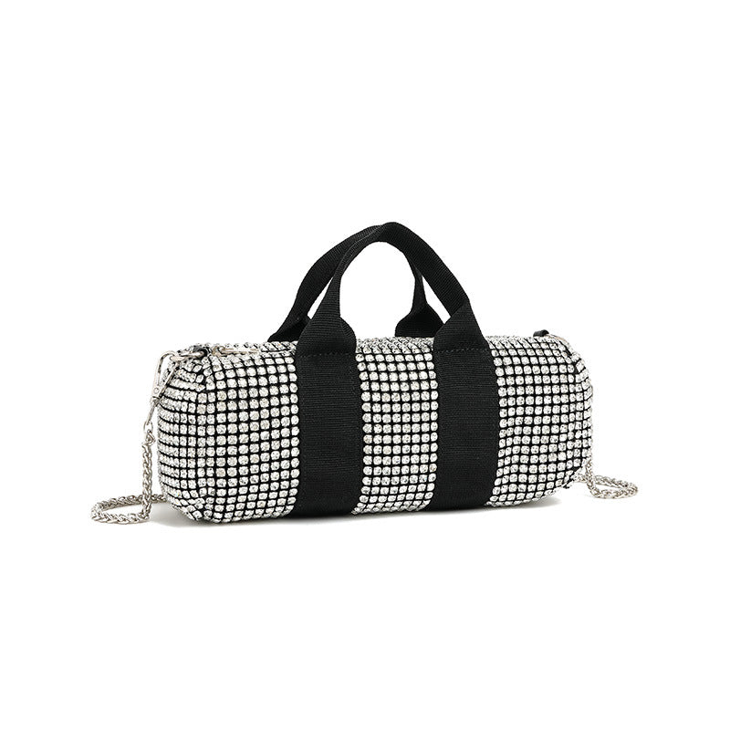 Cross Level Rhinestone Bag Women High Sense Rhinestone Encrusted Chain Pillow Messenger Bag All Matching