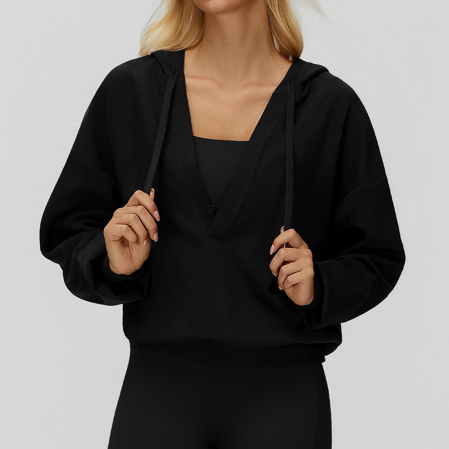 Big Pocket Cap Coat Large V neck Loose Comfortable Outdoor Top Outdoor Running Exercise Coat