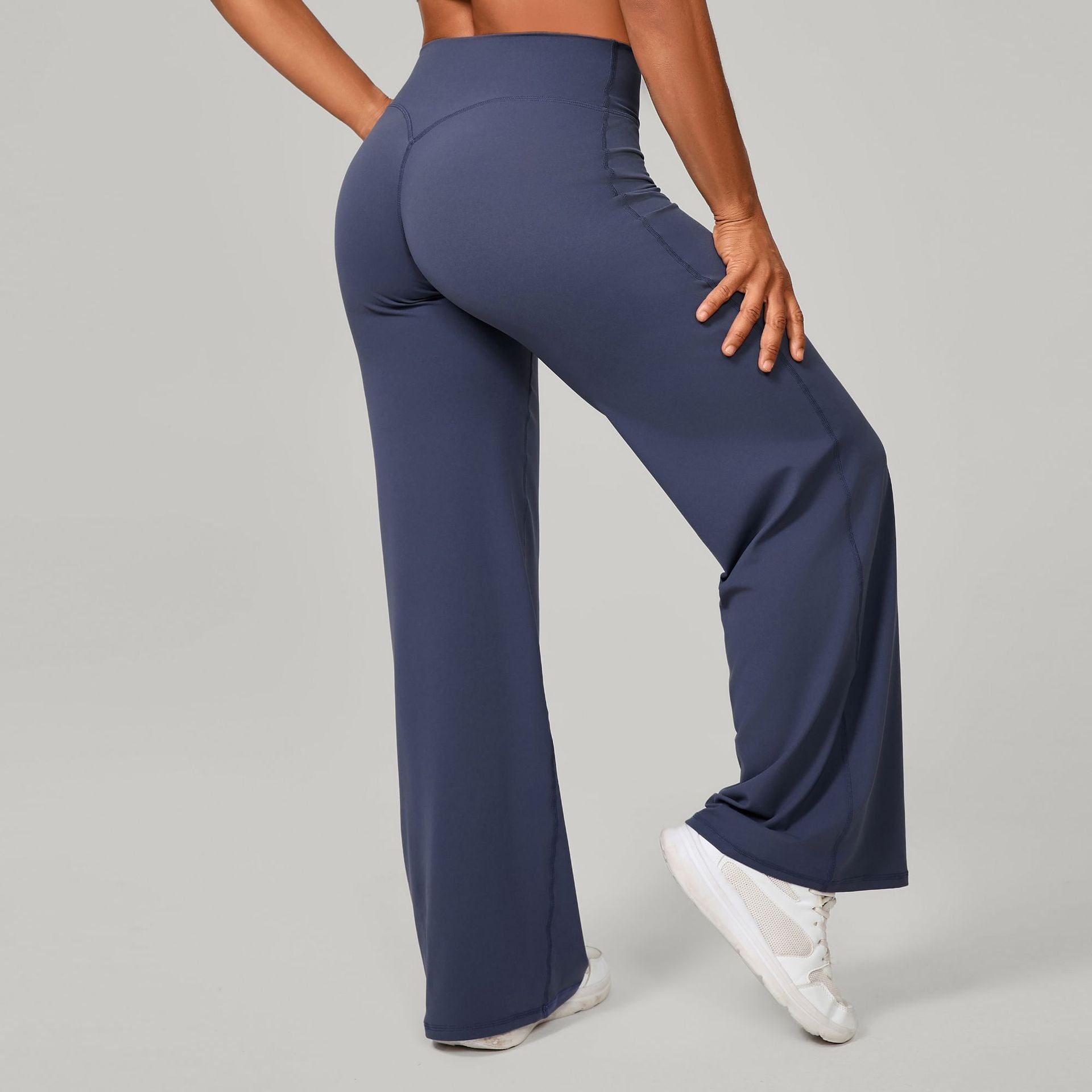 Autumn Sand Pilates Straight Yoga Pants All Match Loose Wide Leg Pants Running Sports Fitness Hip Showing Trousers