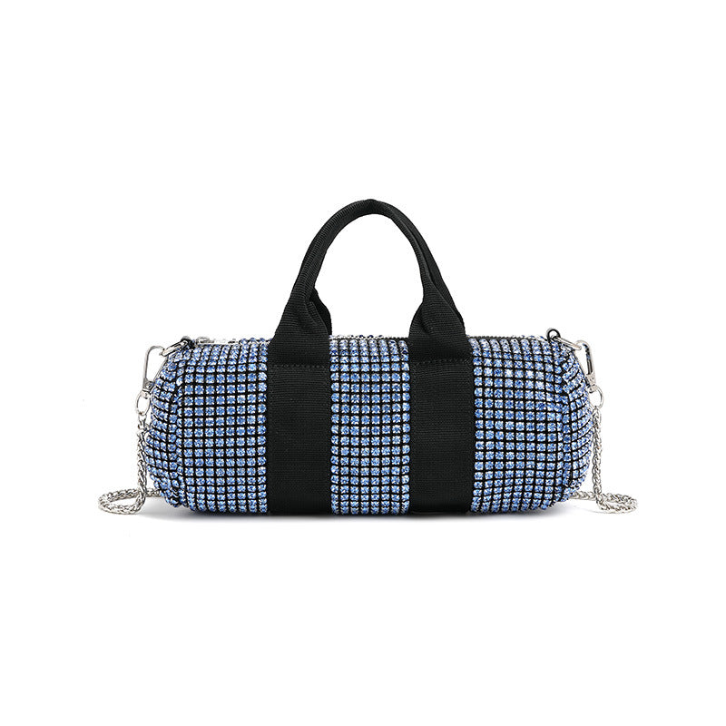 Cross Level Rhinestone Bag Women High Sense Rhinestone Encrusted Chain Pillow Messenger Bag All Matching