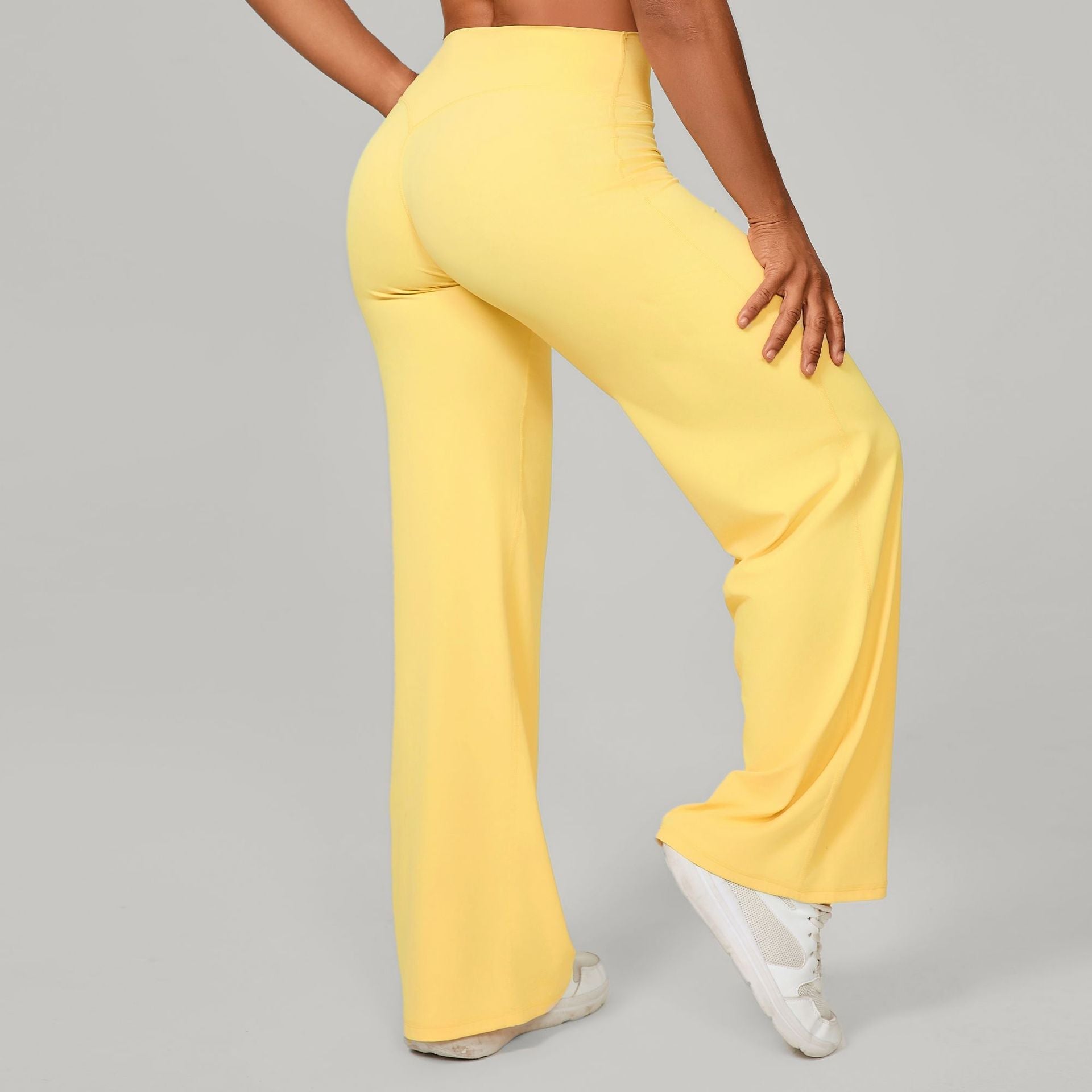 Autumn Sand Pilates Straight Yoga Pants All Match Loose Wide Leg Pants Running Sports Fitness Hip Showing Trousers