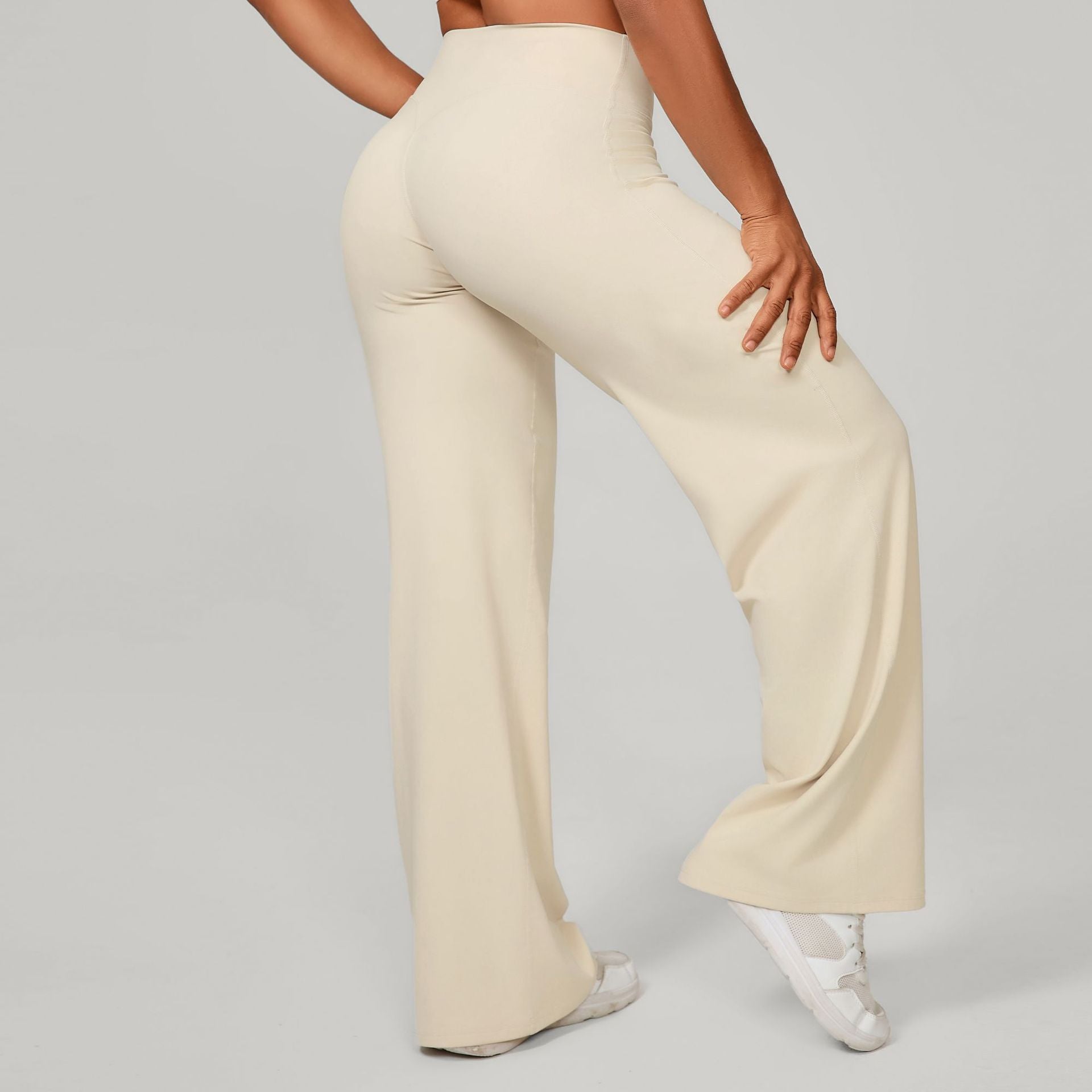 Autumn Sand Pilates Straight Yoga Pants All Match Loose Wide Leg Pants Running Sports Fitness Hip Showing Trousers