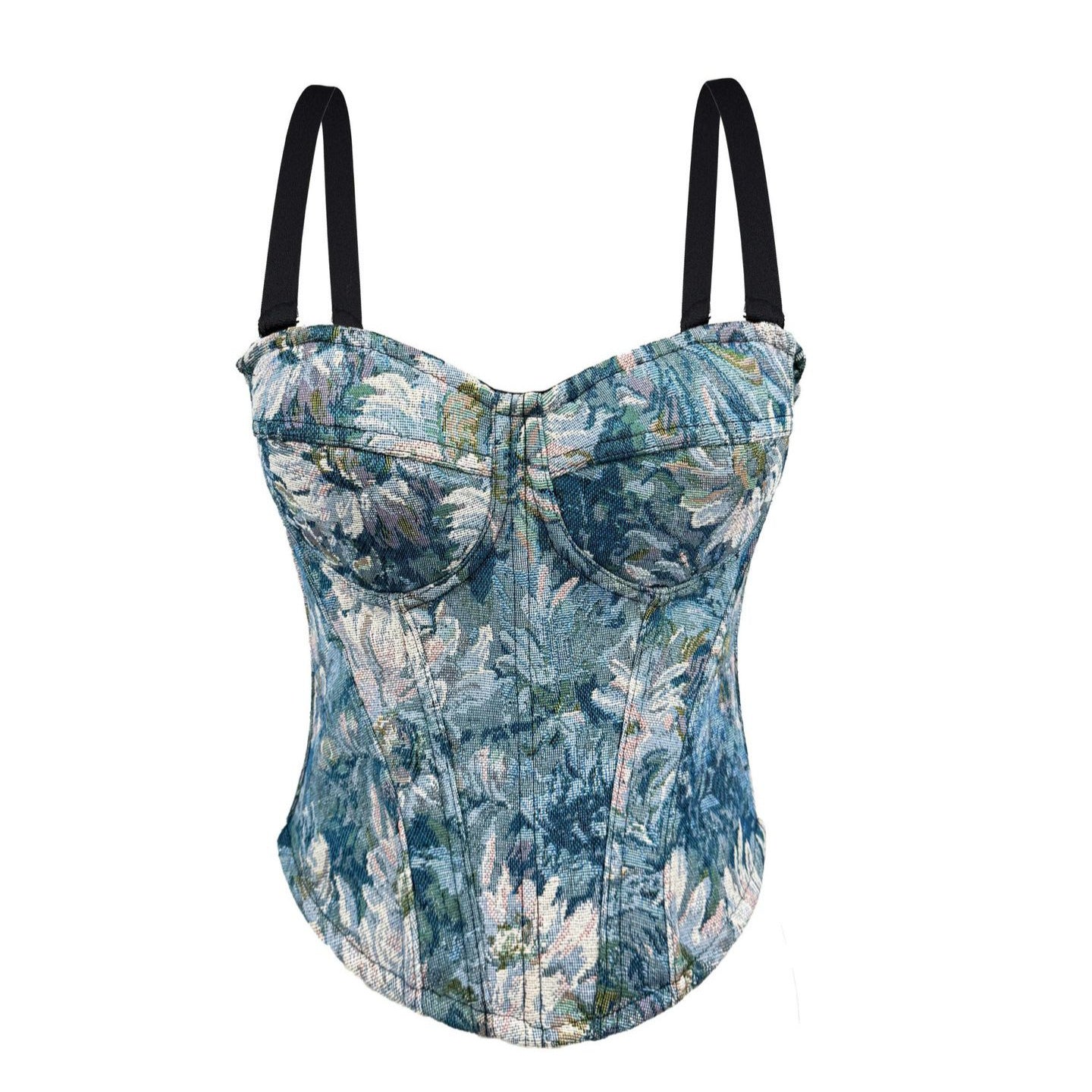 Sexy Tube Top Sling Basic Outer Wear with Chest Pad Vintage Court Boning Corset Bra