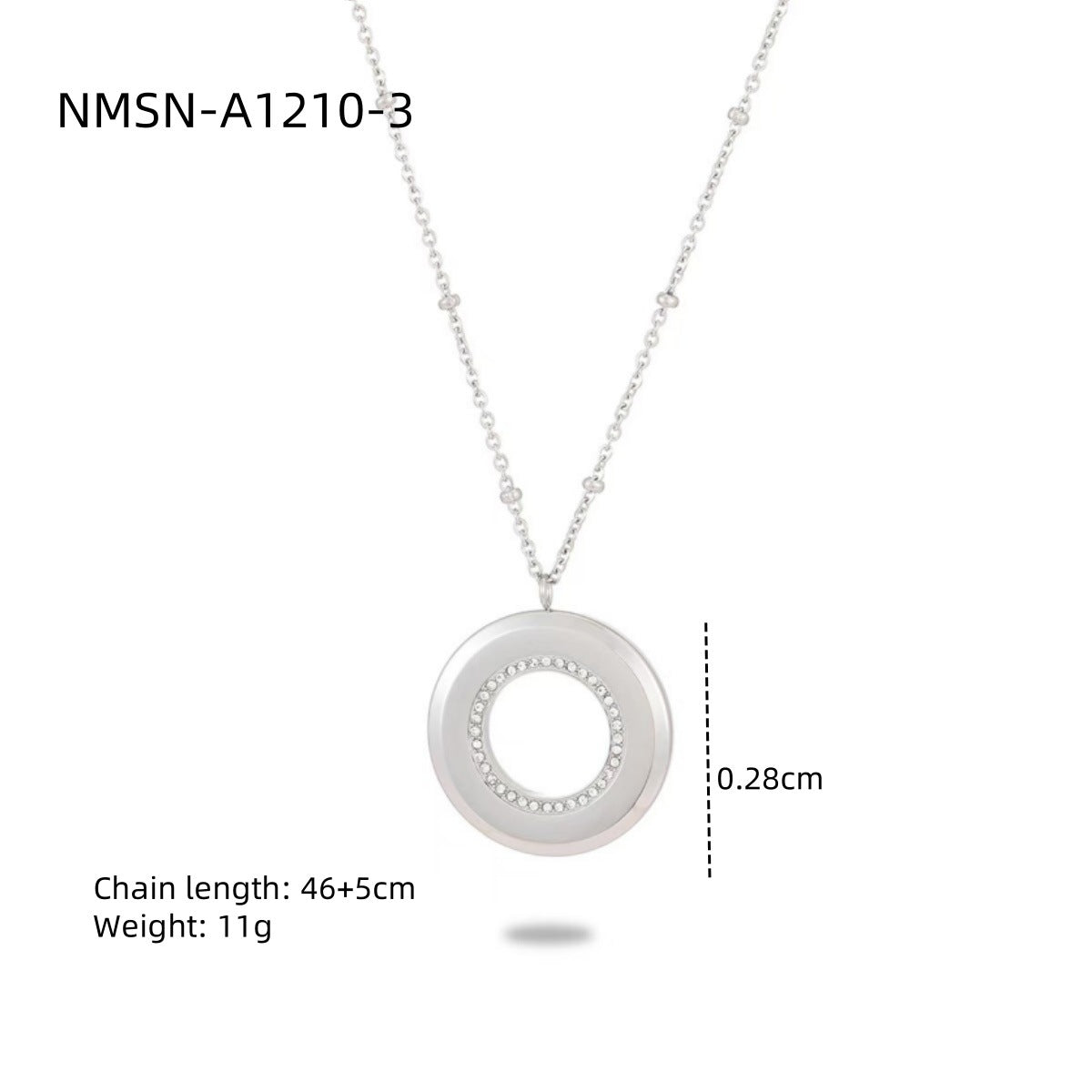 Lettering Private Exclusive Stainless Steel Necklace Special Interest Inlaid Zircon Titanium Steel Embellished