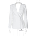 Women Clothing Autumn Winter Sexy Backless Slim Fit Long Sleeve Blazer Women