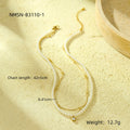 All Match Pearl Double Chain Inlaid Zircon Titanium Steel Necklace 18K Stainless Steel Clavicle Chain Accessories