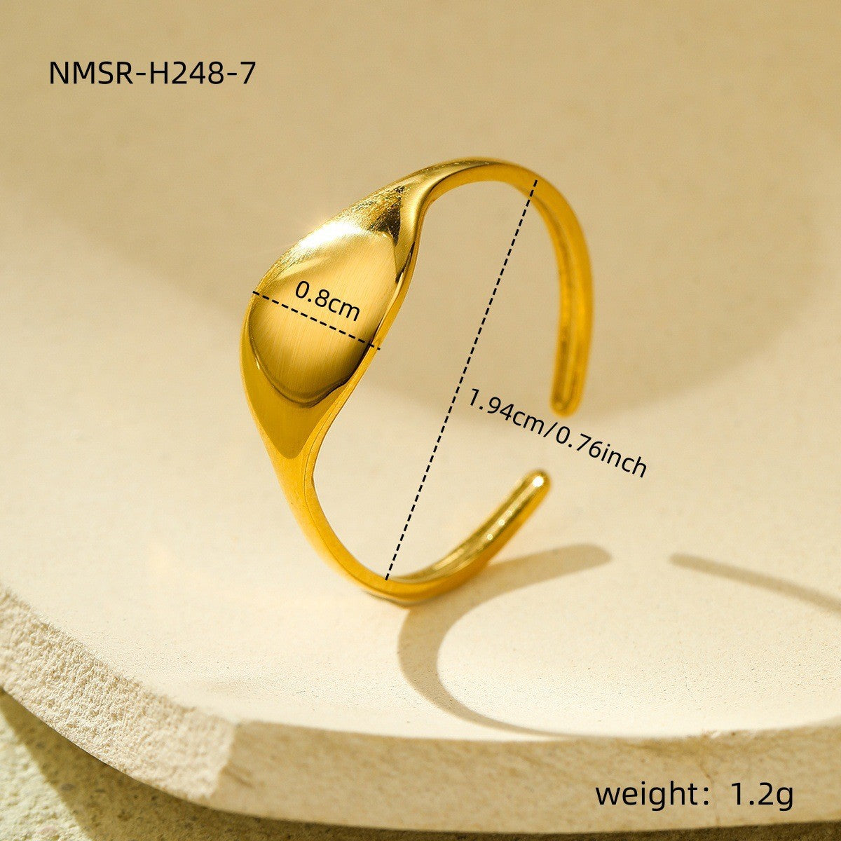 Geometric Abstract Irregular Asymmetric Titanium Steel Ring High Grade Open Stainless Steel Ring