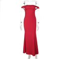 Off Shoulder Twist Fishtail Gown Dress Women Sexy Maxi Dress