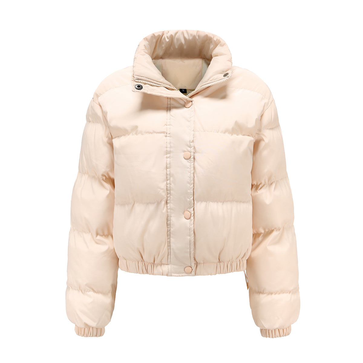 Autumn Winter Women Clothing Short Cotton Jacket Women Long Sleeve High Collar Warm Coat Loose Casual Cotton-Padded Clothes