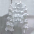 Korean Personalized Comfortable Ruffled Shirt Autumn Niche Design Solid Color Loose Top for Women
