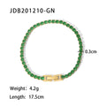 Wind Net Red Jewelry 18K Gold Stainless Steel Inlaid Green Zircon Ring Women Ring