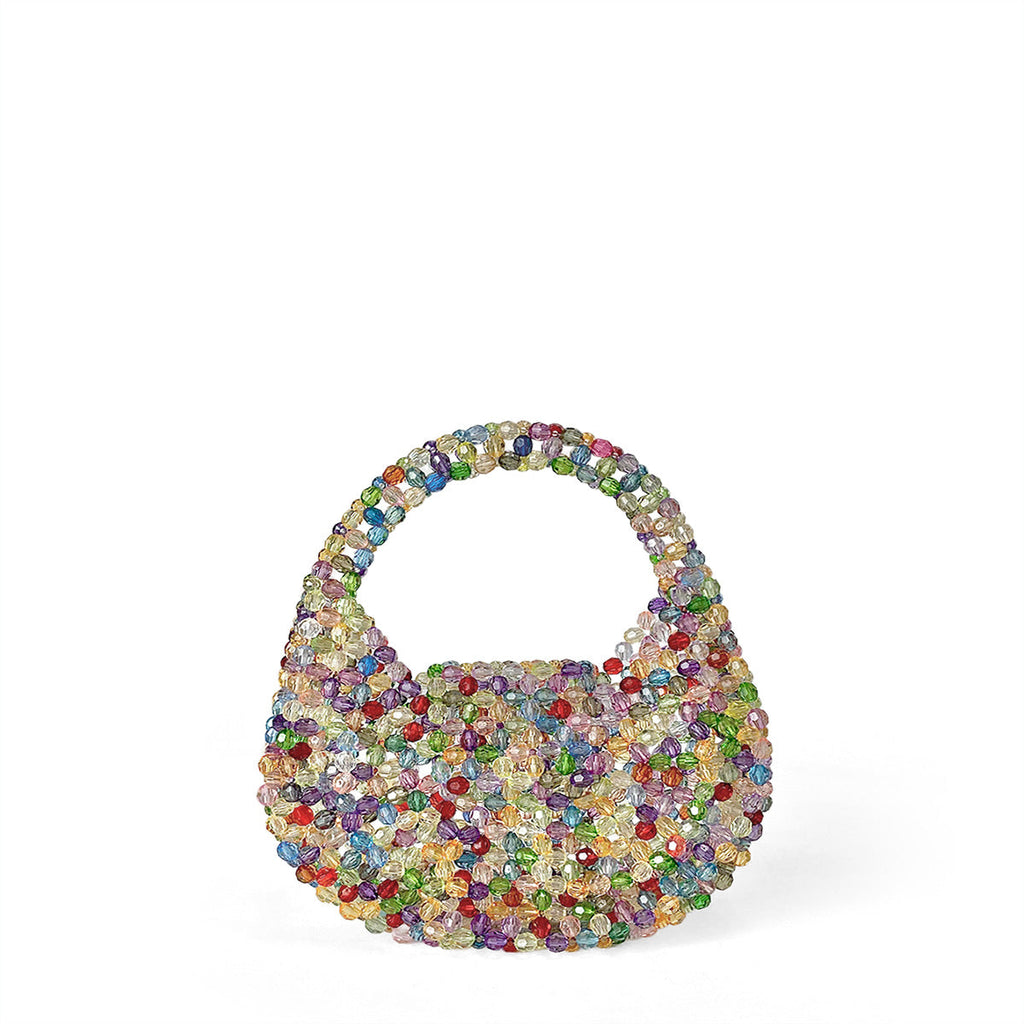 Autumn Winter Light Luxury Advanced Texture Handmade Beaded Mini Beads Bag Shiny Crystal Portable Cocktail Bag