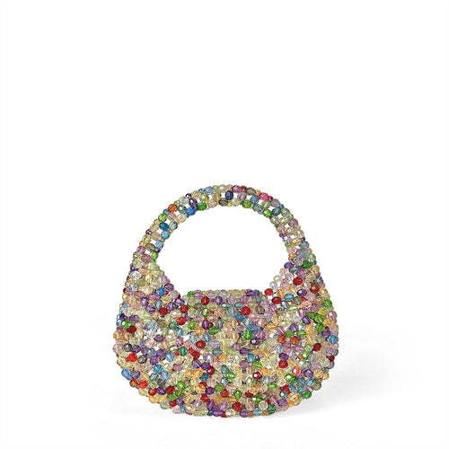 Autumn Winter Light Luxury Advanced Texture Handmade Beaded Mini Beads Bag Shiny Crystal Portable Cocktail Bag