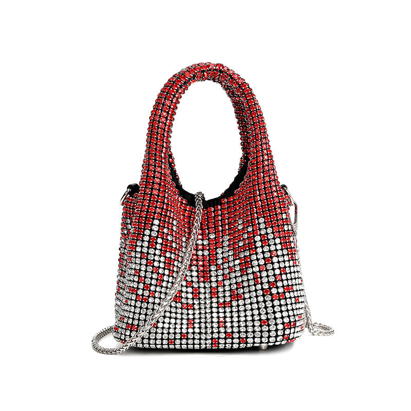 Dinner Bag Full Diamond Women Handbag Rhinestone Bucket Bag Shoulder Crossbody Women Bag King Diamond Bag