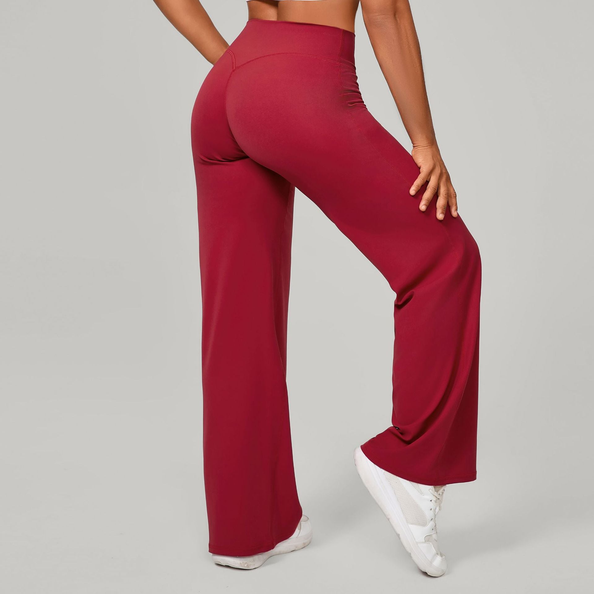 Autumn Sand Pilates Straight Yoga Pants All Match Loose Wide Leg Pants Running Sports Fitness Hip Showing Trousers
