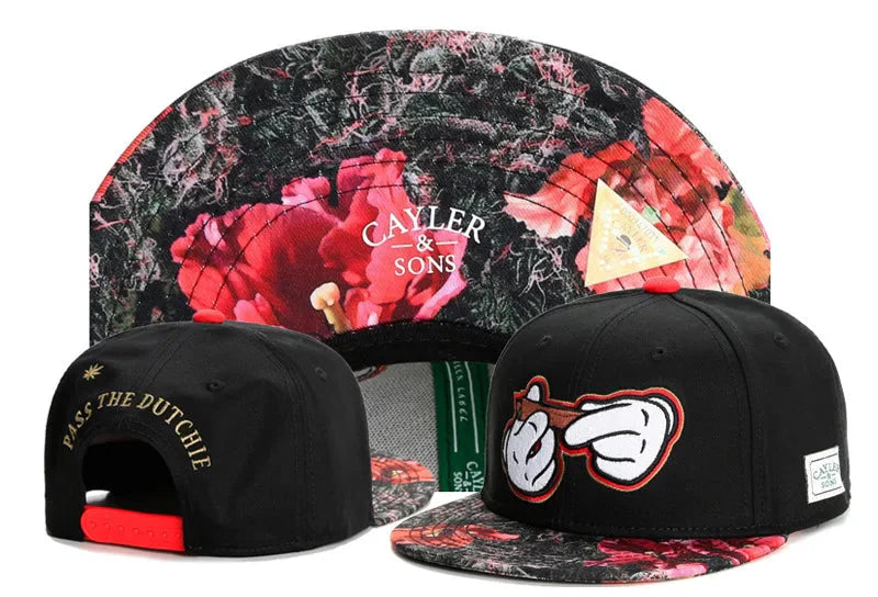 Skull Hand Snapback Hat – Flat Bill Adjustable Baseball Cap