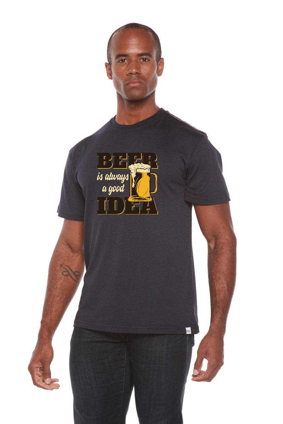 Beer Idea Men's Bamboo Viscose/Organic Cotton Short Sleeve Graphic T-Shirt