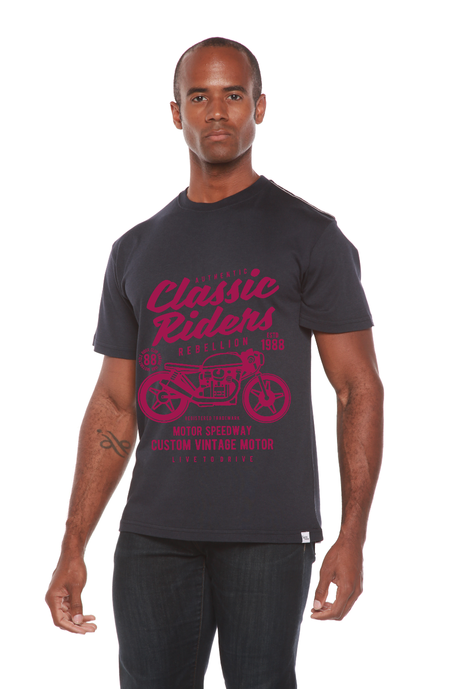 Classic Riders Men's Bamboo Viscose/Organic Cotton Short Sleeve Graphic T-Shirt