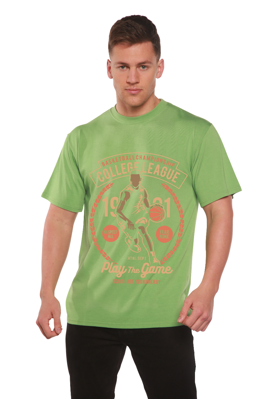College League Men's Bamboo Viscose/Organic Cotton Short Sleeve Graphic T-Shirt