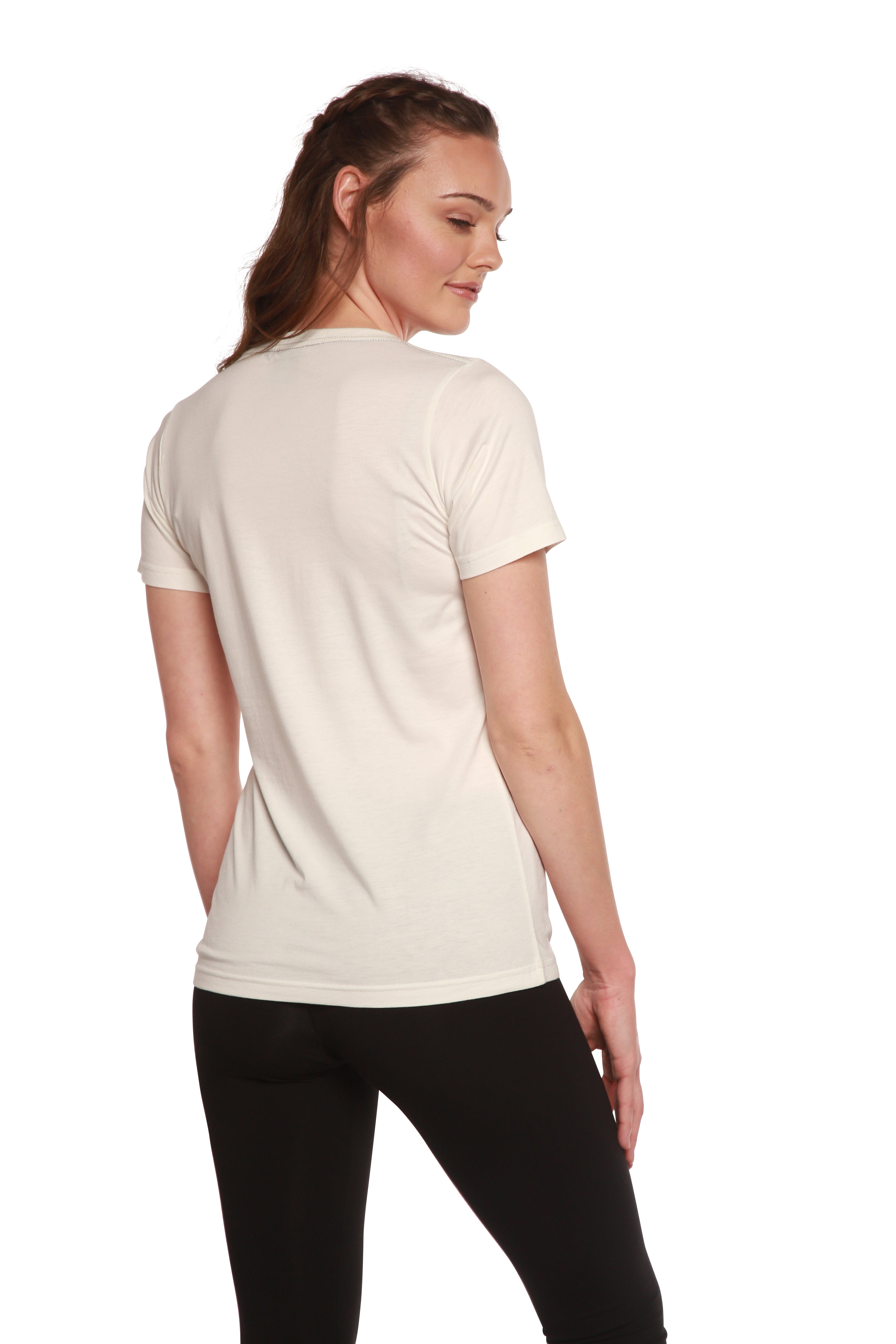 Custom Printed Women's Bamboo/Cotton Short Sleeve Scoop Neck Graphic T-Shirt