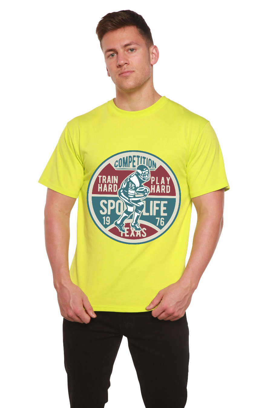 Football Competition Men's Bamboo Viscose/Organic Cotton Short Sleeve Graphic T-Shirt