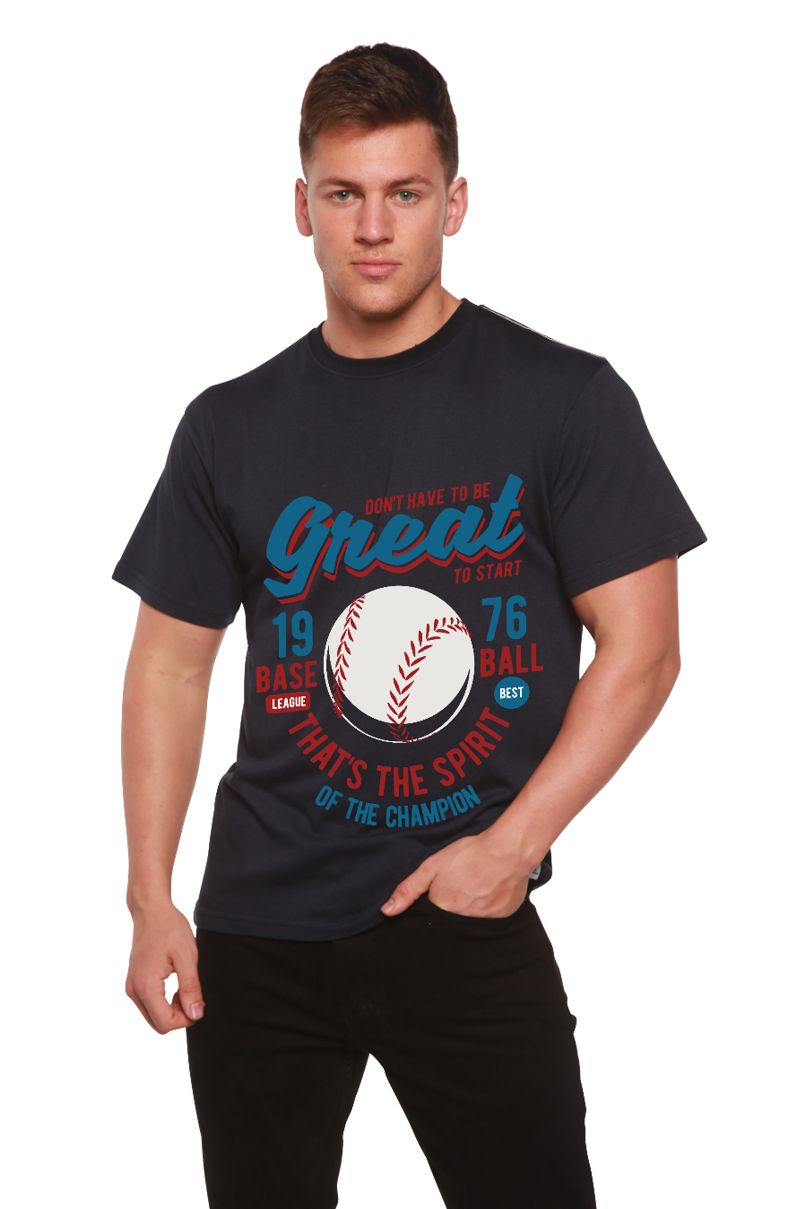 Great Baseball Men's Bamboo Viscose/Organic Cotton Short Sleeve Graphic T-Shirt