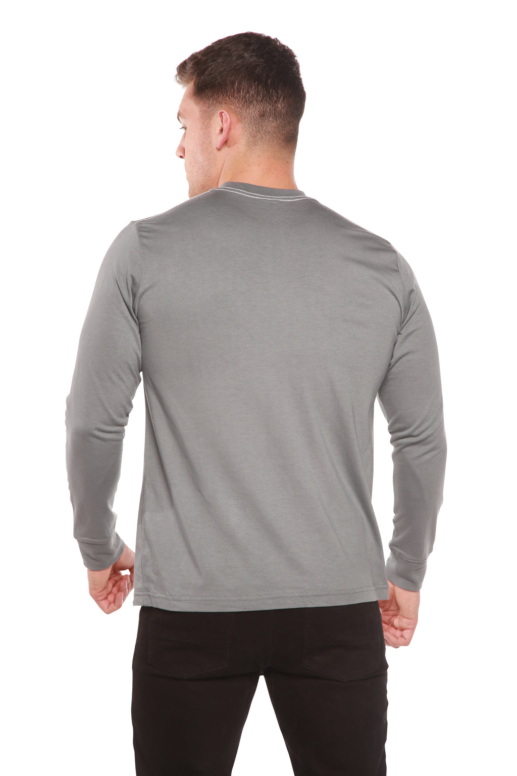 Custom Printed Men's Bamboo Viscose/Organic Cotton Long Sleeve T-Shirt