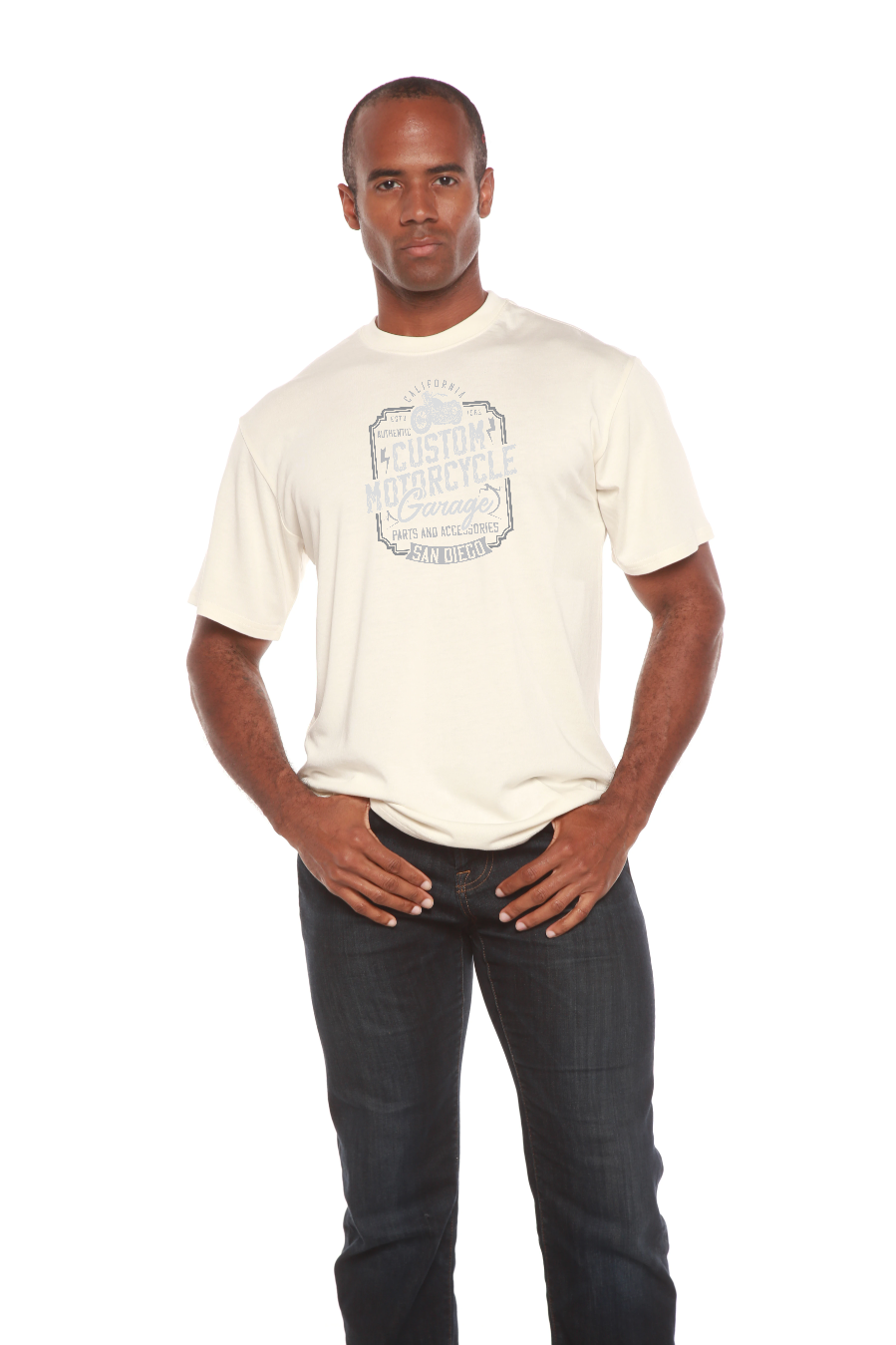 Mototrcycle Garage Men's Bamboo Viscose/Organic Cotton Short Sleeve Graphic T-Shirt